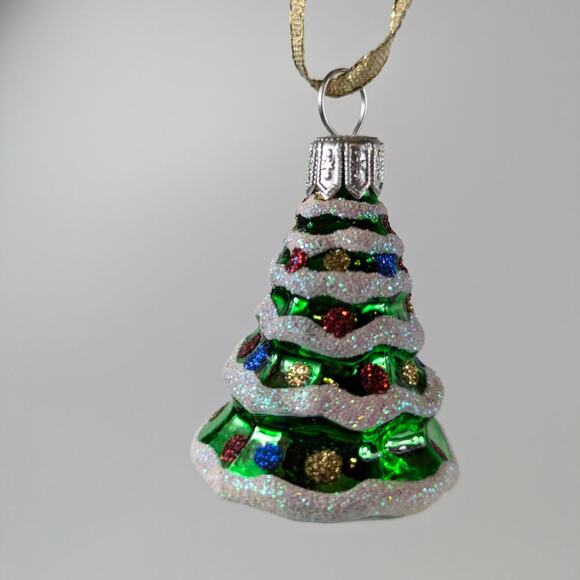 Mouthblown Christmas Ornaments 2.5" Set 4 Snowman Tree Santa Claus Holiday Decor - Picture 2 of 16